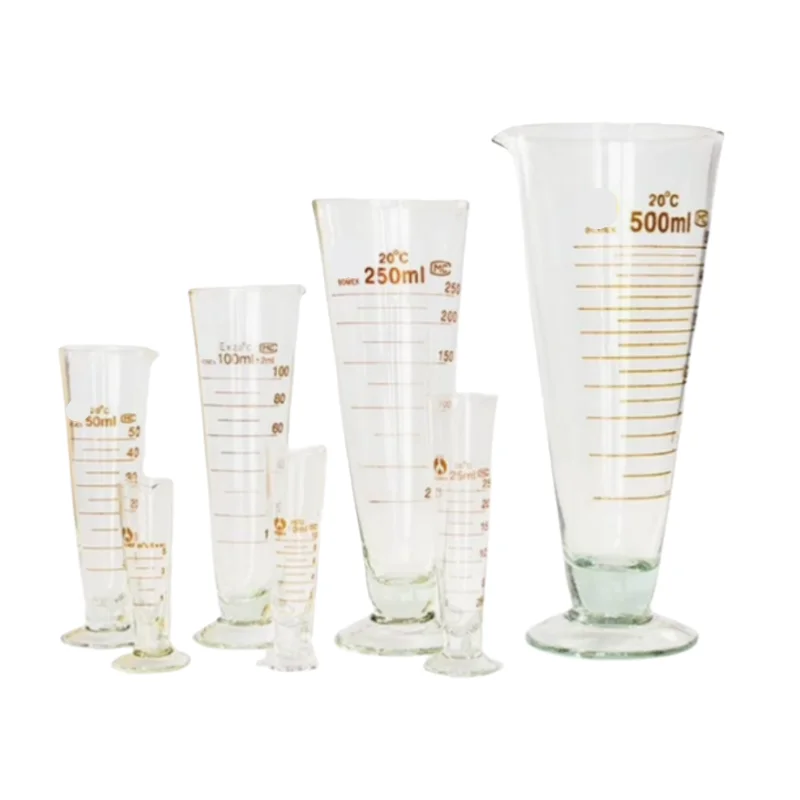 Glass Triangular With Scale Measuring Cup 5 10 20 25 50 100 250 500 1000 2000ml Laboratory Glassware