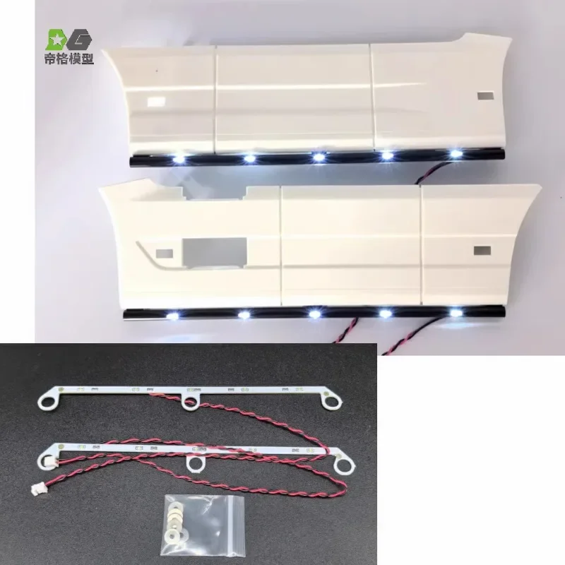 2Pcs LED Side Skirt Lights Bottom Lamps Accessorie for 1/14 Tamiya RC Truck Trailer Volvo Volvo FH16XL 750 4X2 56375 Car Parts