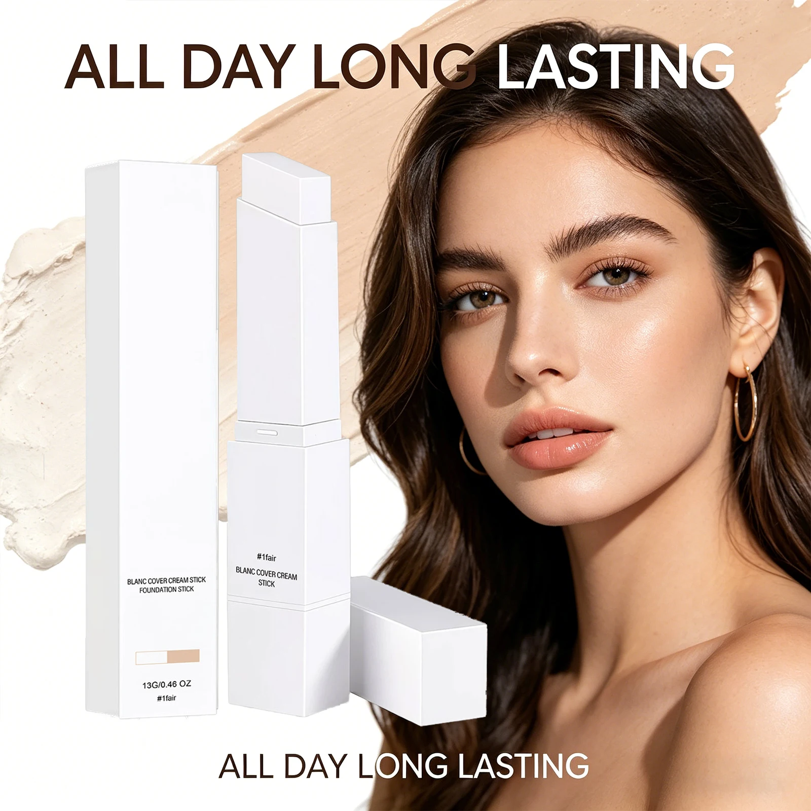 Concealer Foundation Make-Up Stick Moisturizing Cover Blemishes Improve Skin Tone Enhance Texture Lightweight Liquid Foundation
