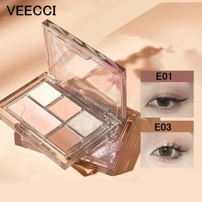 Veecci Eyeshadow Palette Five Color Matte Pearlescent Powder Earth Color Long Lasting Eye Makeup Eyeshadow