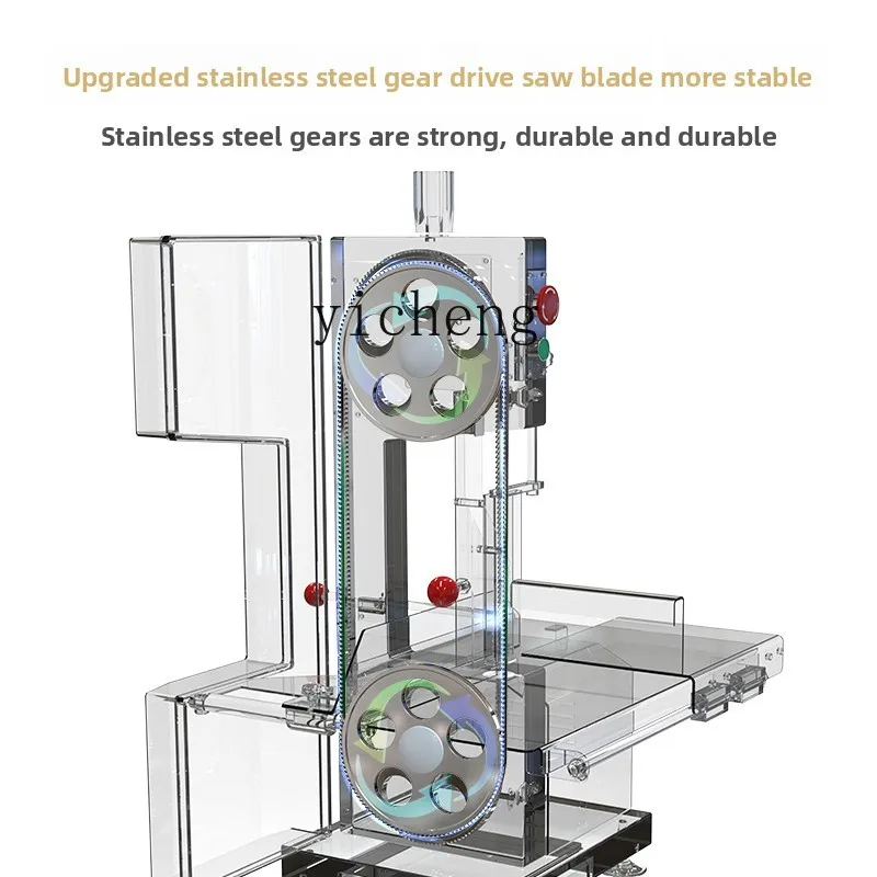 Mesin gergaji tulang komersial ZZ listrik stainless steel untuk memotong daging beku, rusuk, dan kaki babi rumah tangga