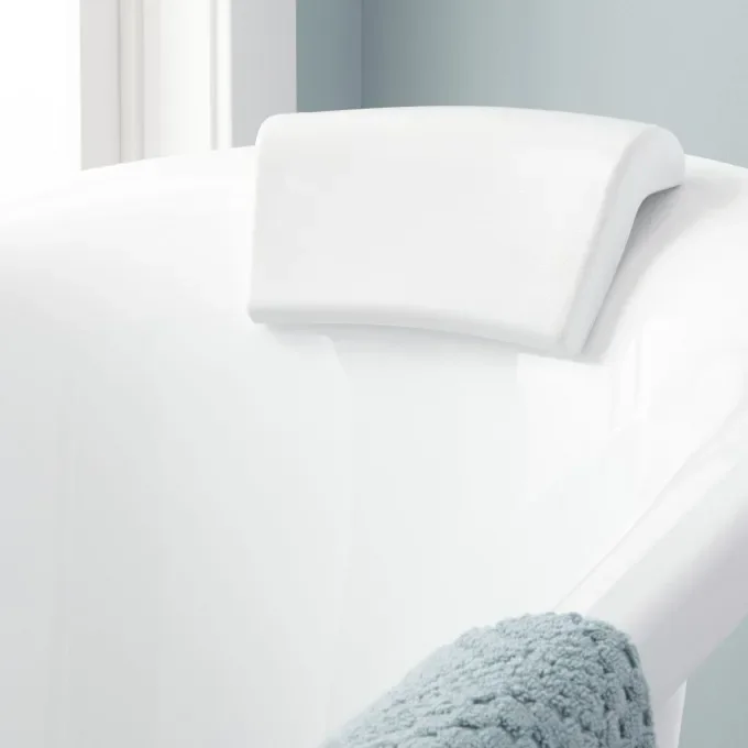 Popular White PU Water-proof Bath Pillow with Modern Design for Spa and Bathroom Bathtub Use