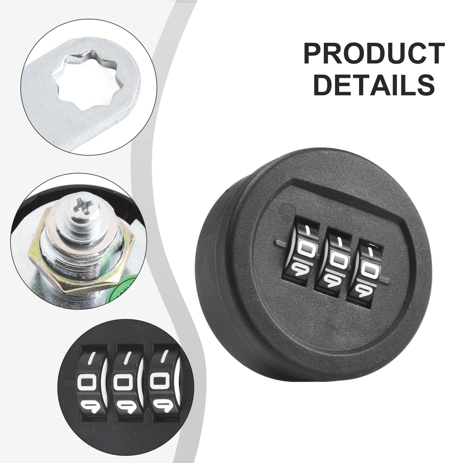 Drawer Lock with 3-Digit Combination Mechanism for Cabinets Toolboxes Caravans Motor Homes and for educational Locker