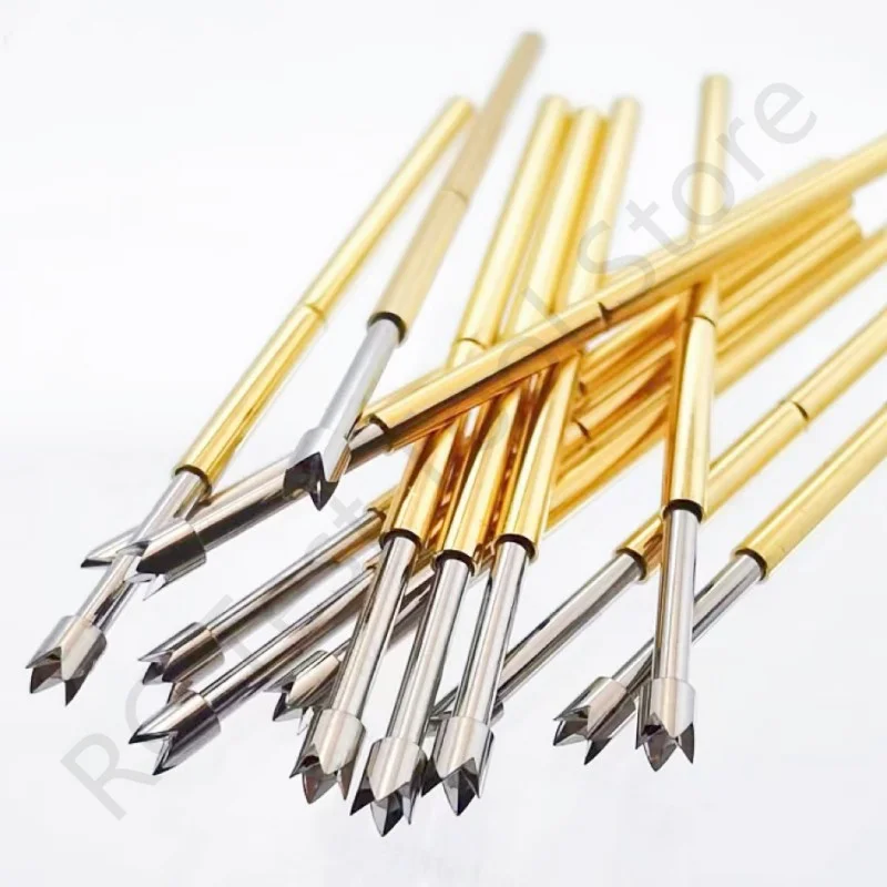 100PCS Spring Test Probe P100-Q2 4-claw Head Test Pin Head Dia 1.5mm Length 33.35mm Needle Dia 1.36mm Spring Pogo Pin P100-Q