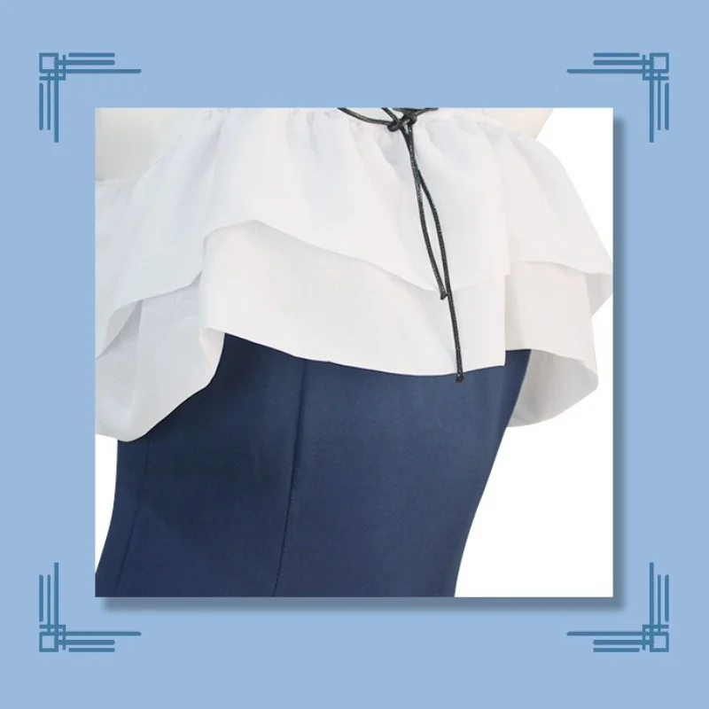 New Yuexue Gongzi Cos Swimsuit Blue File Cosplay Costumes One-piece Swimsuit Two-dimensional Game Animation Costume Complete Set