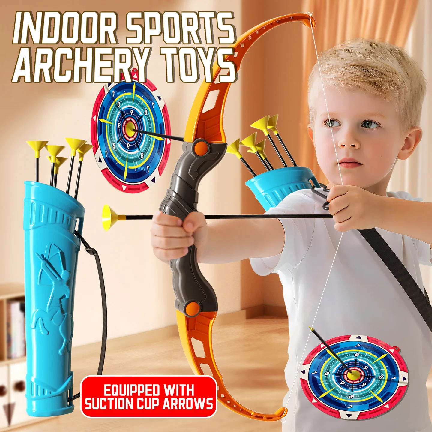 أطفال القوس والسهم مجموعة ألعاب الرماية في الهواء الطلق مجموعة للأطفال الذين تتراوح أعمارهم بين 4-8 8-12 مع شفط كأس السهام للأطفال الكبار الإجهاد الإغاثة