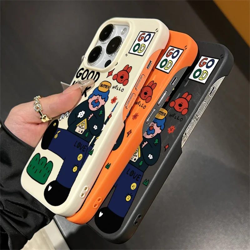 Cute Trendy Uncle Cartoon Phone Case For IPhone 16 Pro Max 15 14 13 12 11 Pro XR Xs Max 7 8 Plus New Matte Anti Drop Soft Cover