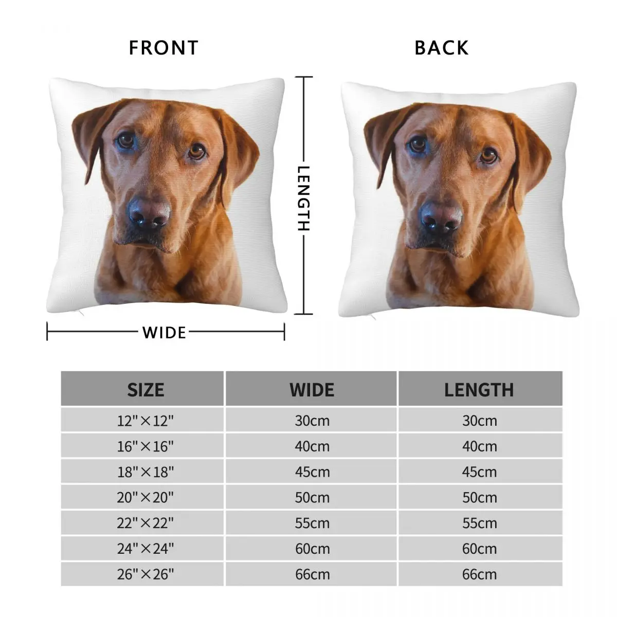 Stunning Fox Red Labrador Square Pillowcase Polyester Linen Velvet Pattern Zip Decor Throw Pillow Case Sofa Cushion Case