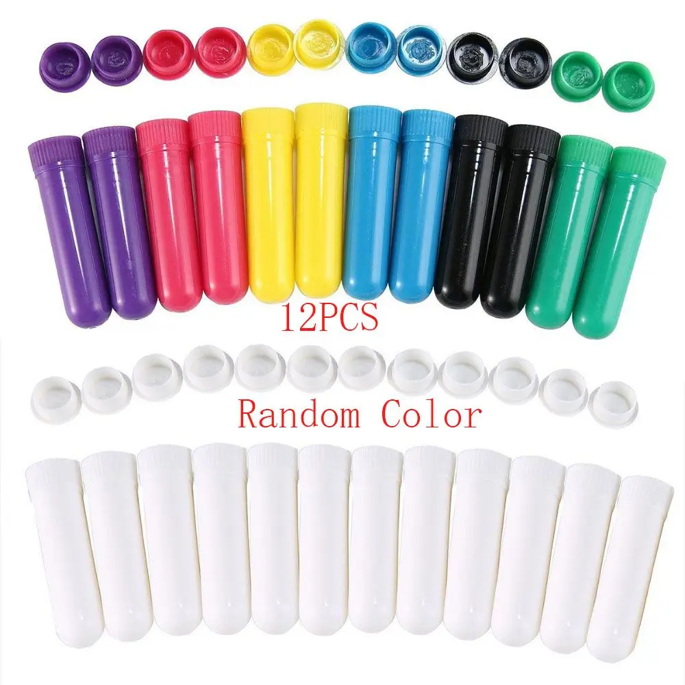 Professional Refillable White Cotton Wicks Portable Health Care Inhaler plastic tube Nasal Inhaler Sticks Nose tube