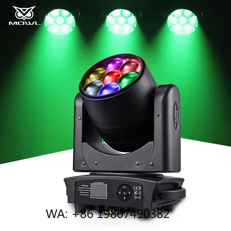 Mini 7x40W 4in1 RGBW LED Wash Moving Head Projection Light DMX Zoom CTO for Bar Club Disco Show Stage Lighting