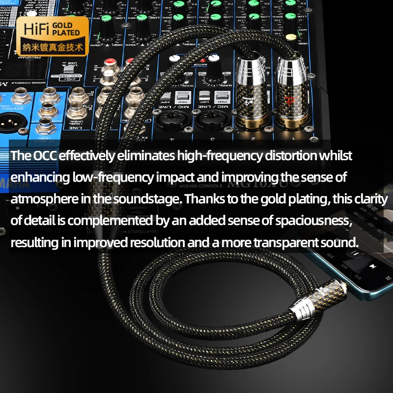 ATAUDIO HiFi 3.5mm to 2XLR Balanced Cable OCC Gold‑Plated 3.5 Jack to 2XLR Female/Male Wire for Amplifier Mixer