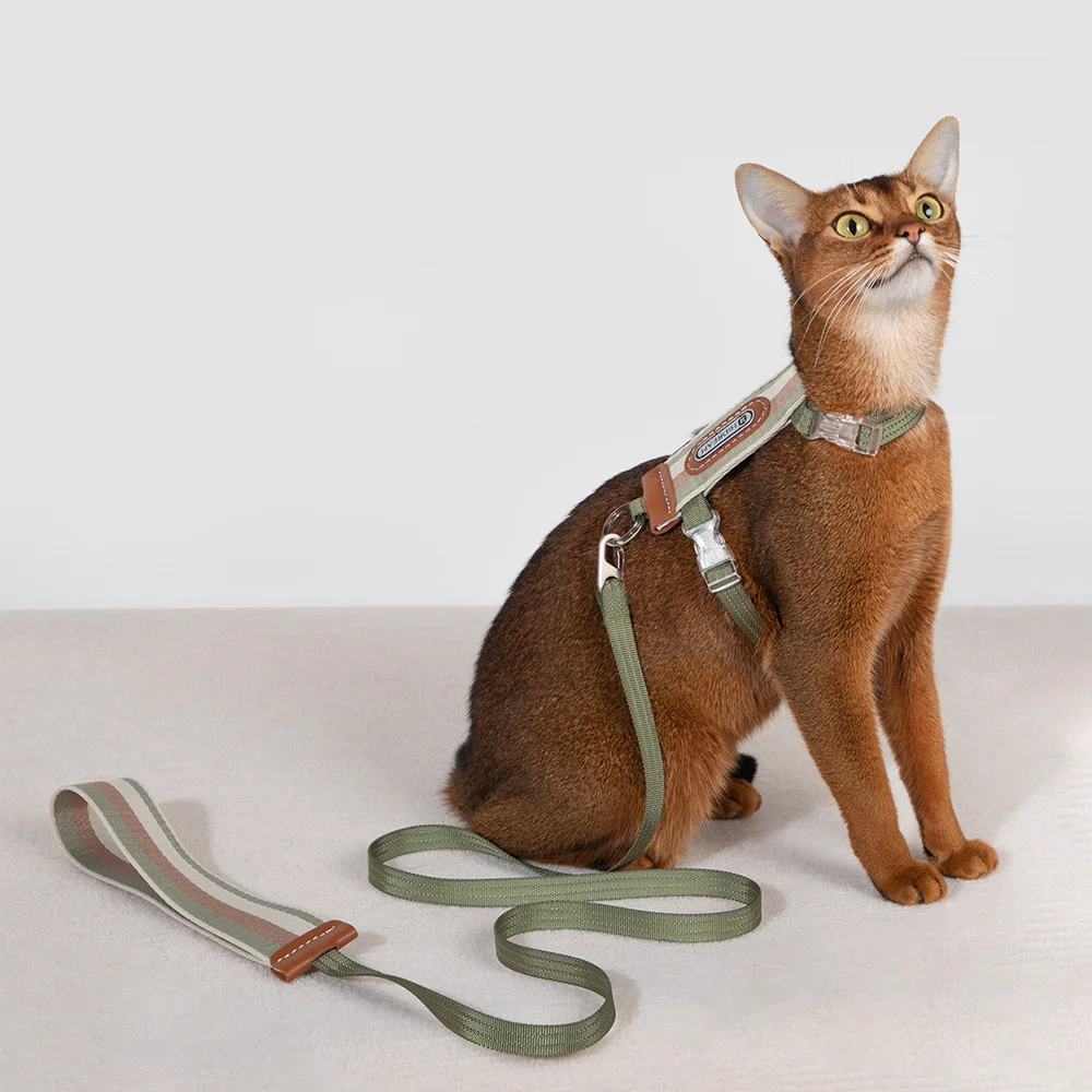 Cat Multifunctional Overbold Harnesses Suspenders Set Comfortable Reflective I-font Structure Anti-Break Adjustable Cat Leash