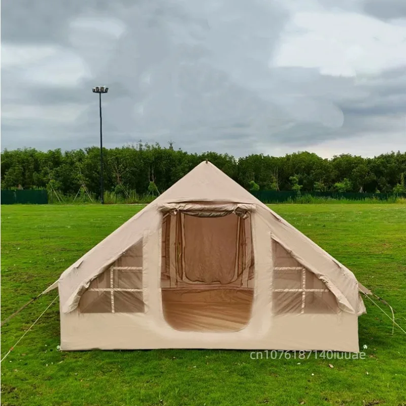 Outdoor Camping Inflatable Tent Quick Opening Instant Setup Weather Resistant Portable Waterproof Oxford Cloth Double Door