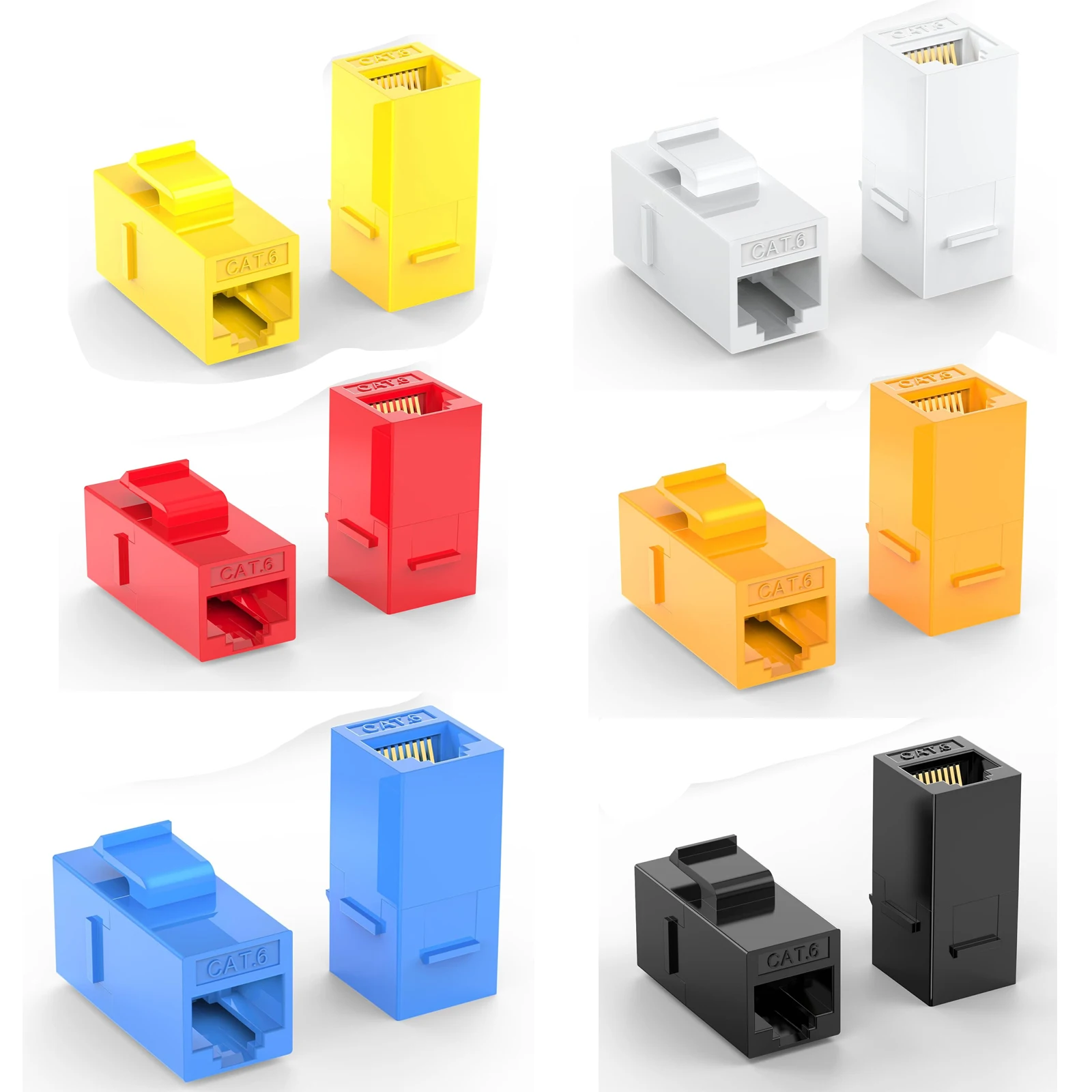 

CAT6 RJ45 Keystone Coupler (24 Pack),Cat6 Keystone Jack Female to Female,Cat 6 Inline Keystone Jacks for Wall Plate&Patch Panel
