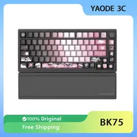 Batknight BK75 Mechanical Keyboard Wireless Bluethooth 3 Mode Smart Wrist Rest Hot-Swap Gasket Gaming Keyboard PC Gamer Gift