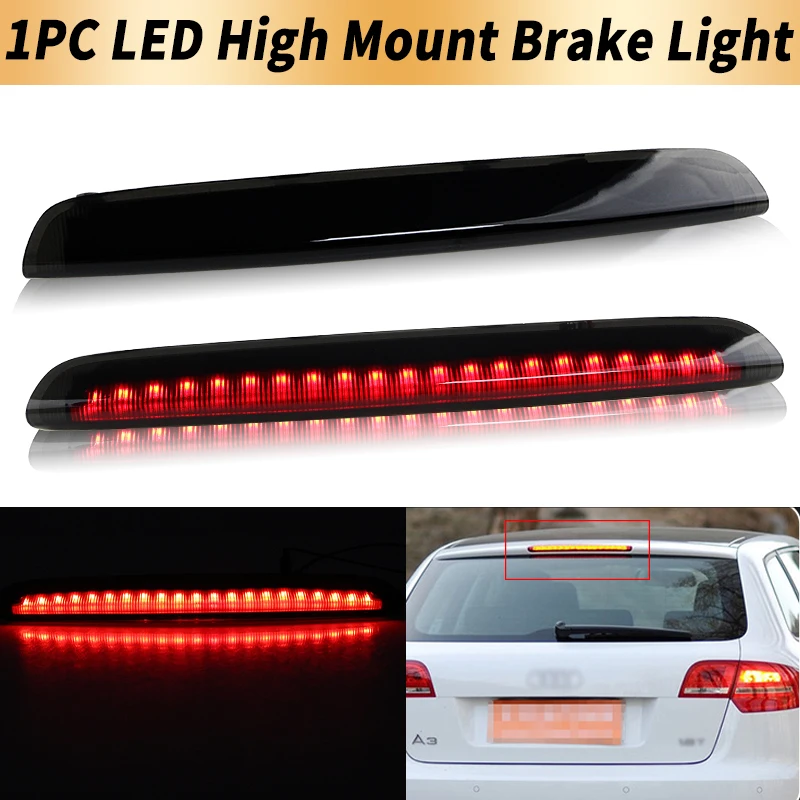 

1PC LED High Mount Third Brake Light Canbus ​For Audi A3 8P 5-doors Hatchback 2004 2005 2006-2012 Red Tail Stop Warning Fog Lamp