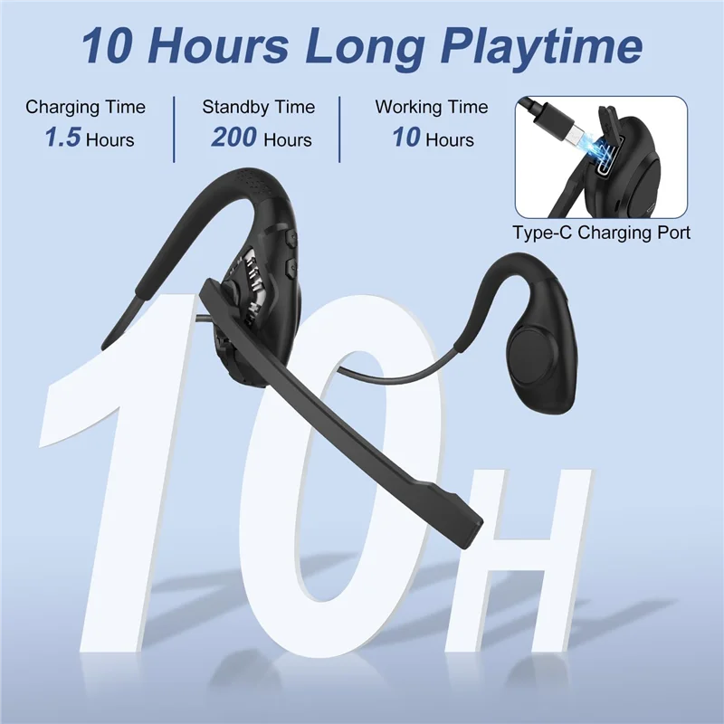 Eccellente-auricolare Bluetooth Cuffie auricolari aperte Cuffie wireless con cancellazione del rumore con microfono per lavoro di guida in ufficio a casa
