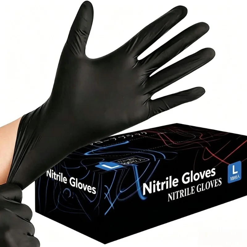 10/30/100PCS Black Nitrile Gloves Suitable for Household Kitchen Laundry Dishwashing Living Room and Other Cleaning Gloves