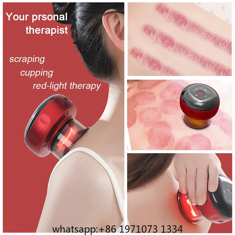 Smart Vacuum Cupper Body Cupping Scraping Massager Electric Heated Suction Cup Device Back Neck Arm Massager Relieve Fatigue