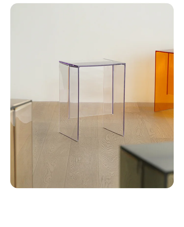 Shoe changing stool Modern simple small apartment sofa Transparent edge and corner