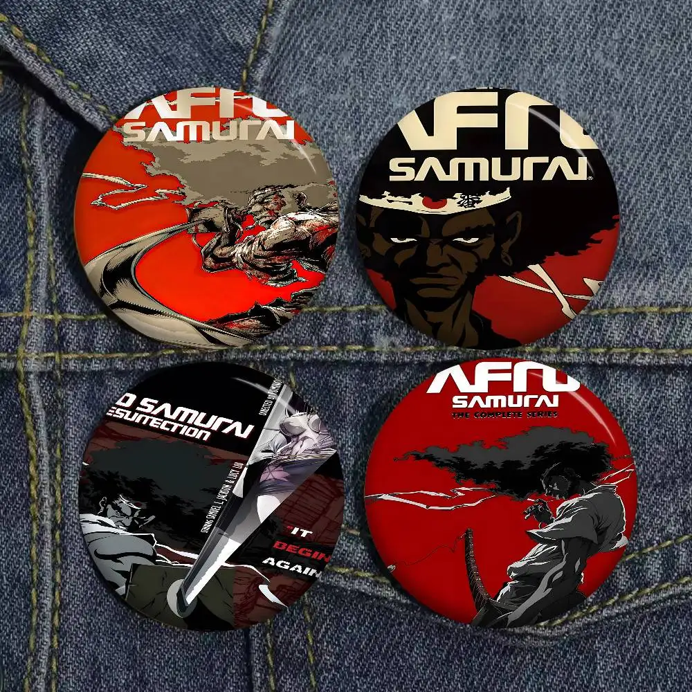 Afro Samurai Anime 32/44/58MM Customizable Button Pins Cute Funny Creative Badge Jewelry Decor Gifts for Friends