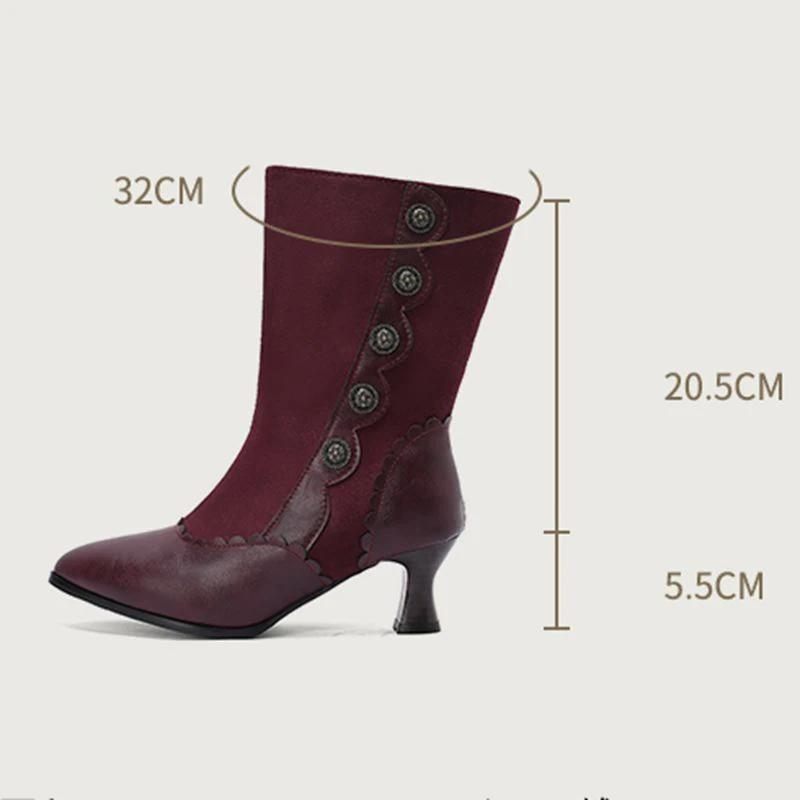 ORCHA LISA المرأة منتصف العجل الأحذية أشار تو 5.5 سنتيمتر كعب صغير سستة مختلط اللون المسامير عادية حجم كبير 46-48 أنثى عادية #2