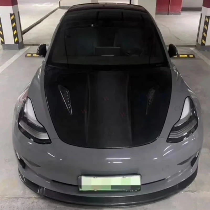 Superior Quality Carbon Fiber Aero Refit Components Model3 2017-2022 Anti-Scratch Front Hood Bonnet Cover Exterior Styling Parts