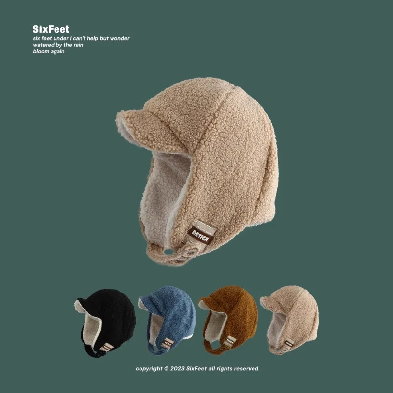 Outdoor Riding Warm Bomber Hats for Men and Women Autumn and Winter Piled Thickened Korean Version Casual Ear Protection Cap