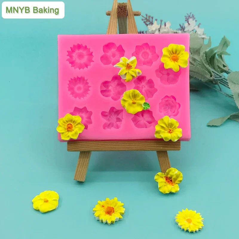 

Small Wild Flower Silicone Mould Daisy Fondant Chocolate Making Tool Cake Dessert Decoration Baking Jelly Candy Mold