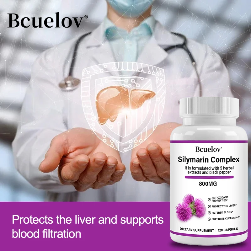 Bcuelov Silymarin Supplement – Improves Overall Liver Health, Antioxidant, Supports Liver Detoxification, Cleansing and Repair