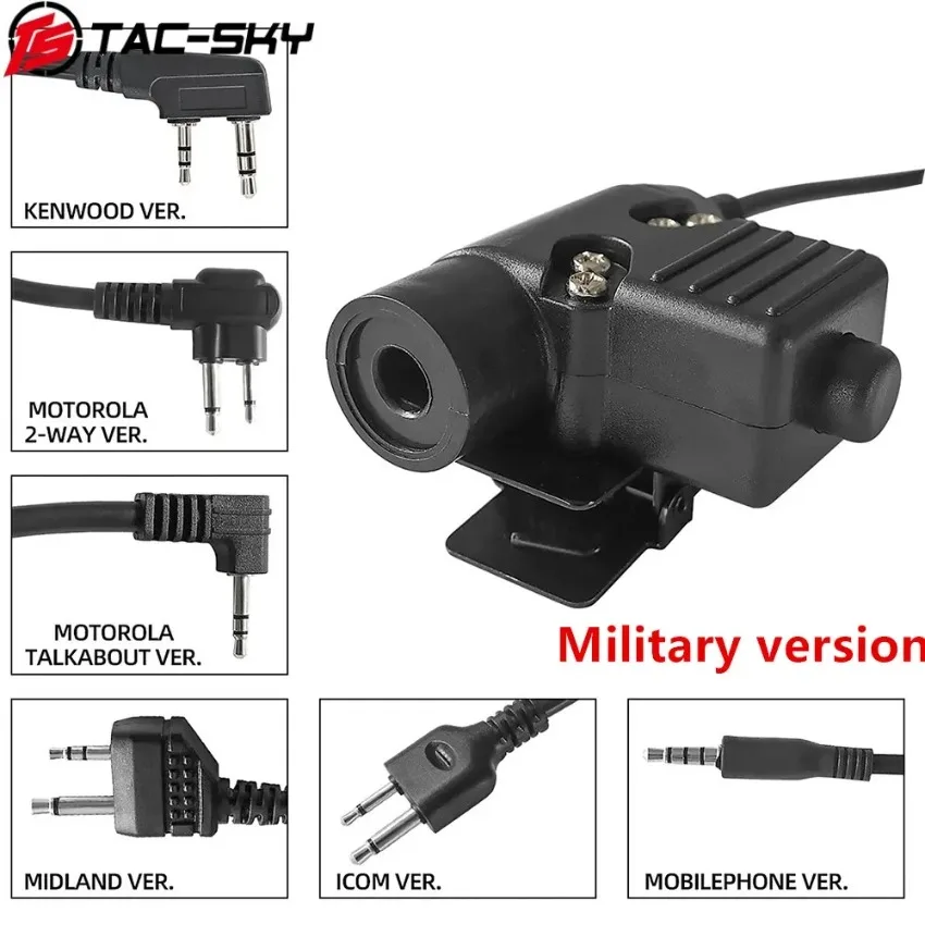 U94 PTT Compatible with Plug for Icom/Ken/Midland/Motorola Talkabout/mobile Phones Walkie-talkie for Military Shooting Headset