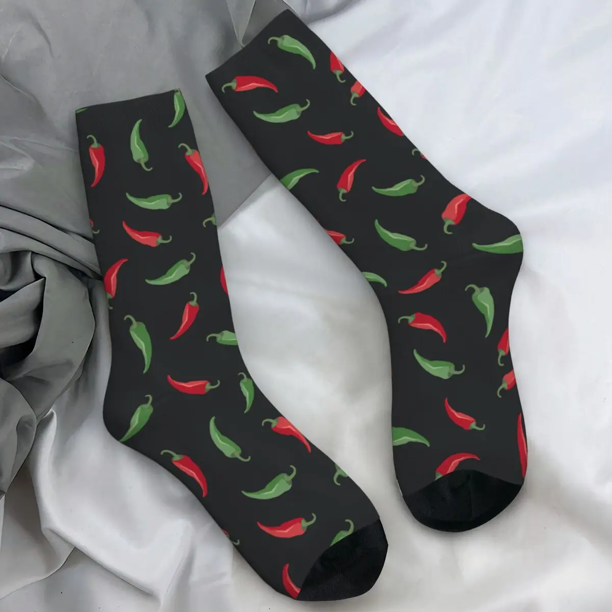Chilli Peppers Socks Fashion Funny Stockings Winter Anti Skid Couple Socks Comfortable Printed Running Socks