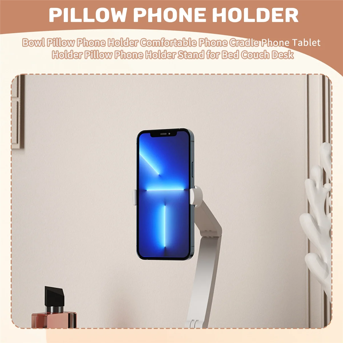 

M85K Bowl Pillow Phone Holder Comfortable Phone Cradle Phone Tablet Holder Pillow Phone Holder Stand for Bed Couch Desk