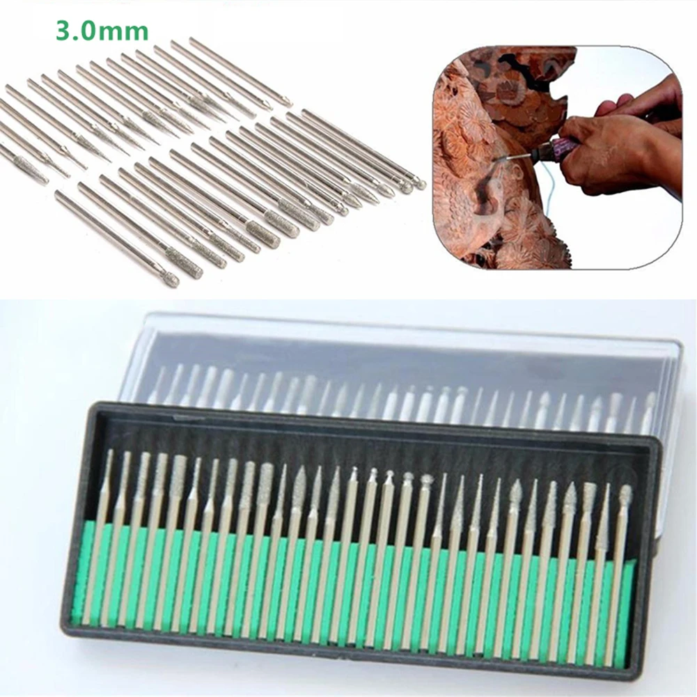 Diamond Burr Carving Drills Efficient and Professional 20pcs/30pcs Diamond Burr Bits Drill Set for Engraving Carving