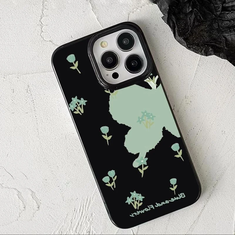 เคสโทรศัพท์แฟชั่นกันกระแทกลายดอกไม้ผีเสื้อสำหรับ iPhone 15 PRO MAX 14 PLUS 13 12 11 XR XS 8 7