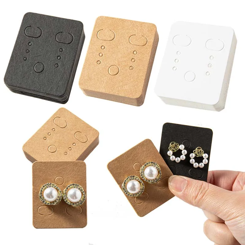 50/100pcs Earring Display Card Paperboard For Ear Stud Gift Jewelry Organizer Packaging Material Small Business Making Supplies