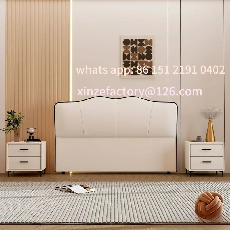 Customizable new 2024 light luxury single sale solid wood soft bag bedside board simple modern floor technology cloth princess b