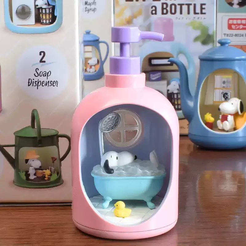 

Re-ment Vinyl Face Blind Box Snoopy's LIFE in A BOTTLE Miniature Diorama Mini Scene Figure Creative Collectible Toy Anime Gift
