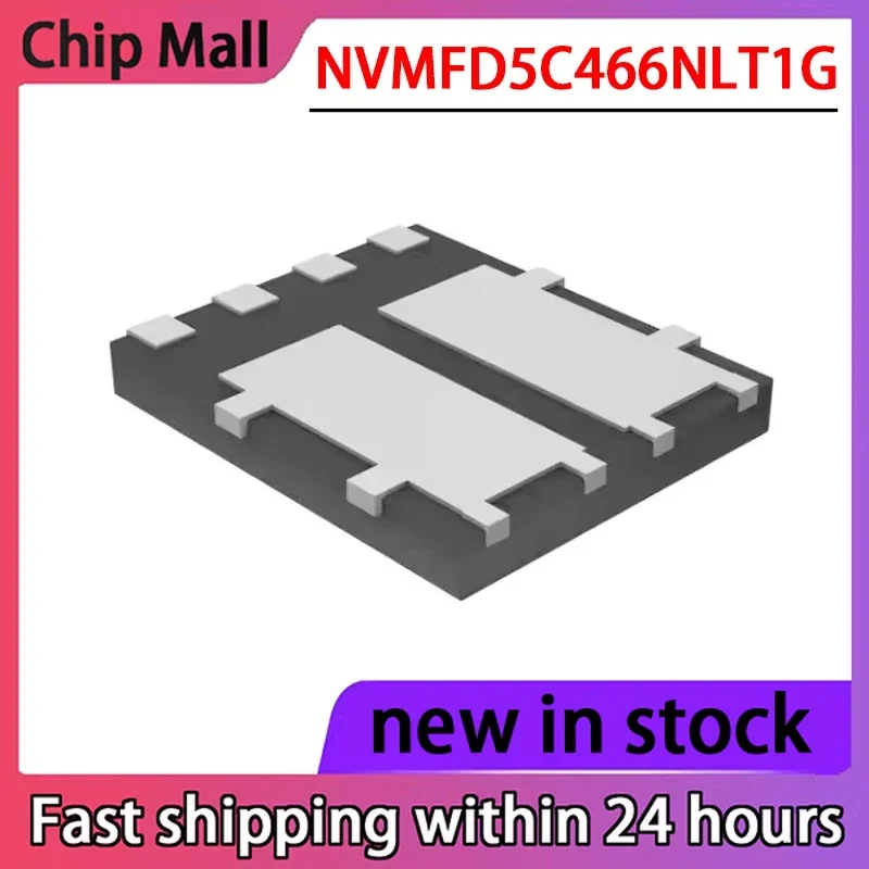 

10PCS New NVMFD5C466NLT1G DFN8 N-channel Field-effect Transistor in Stock