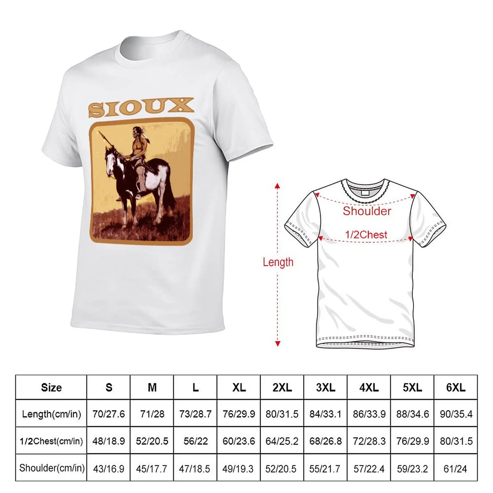 Sioux T-Shirt anime t shirts oversize black cotton t-shirt plain for man package t shirts for man pack white T-Shirt