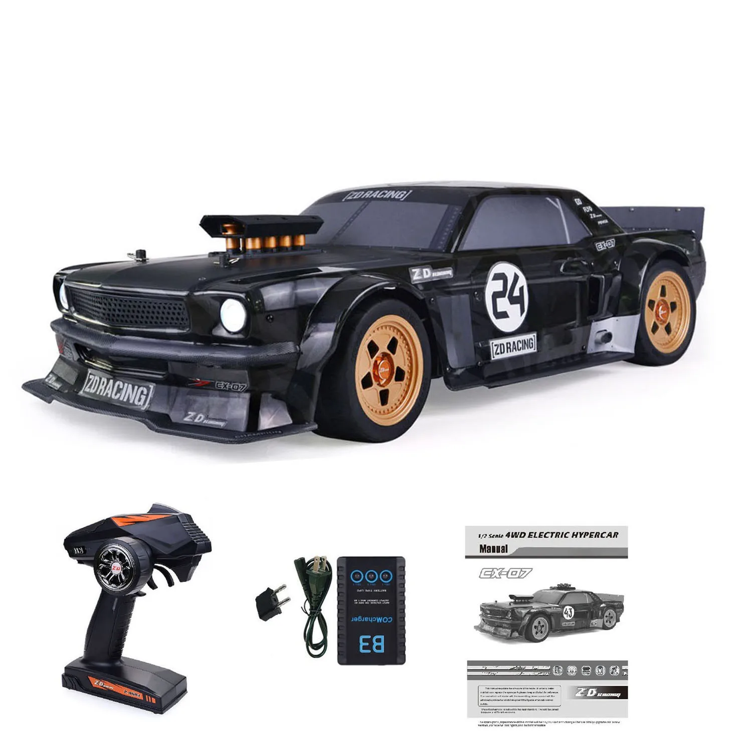 

Подарок 1/7 RTR ZD Racing EX07 Радиоуправление Дорожный автомобиль AWD RC Hypercar Регулируемая передняя подвеска Центр дифференциала Дисковый тормоз