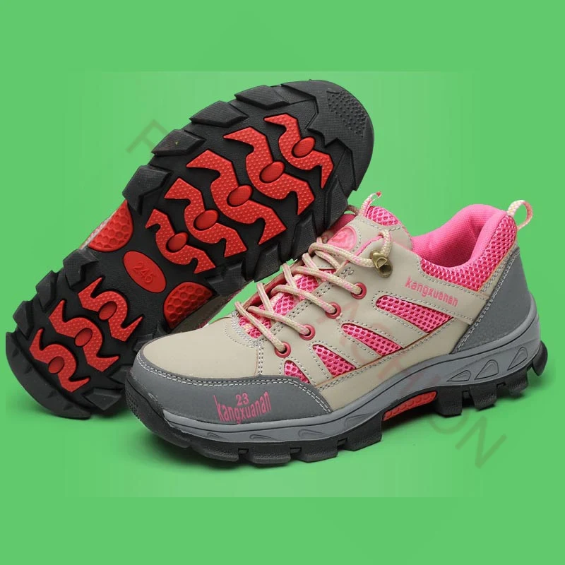 2023 Work Safety Shoes for Women Pink Shoes Safety Boots for Men Anti-smash and anti-puncture Protective Steel Cap Shoes zapatos