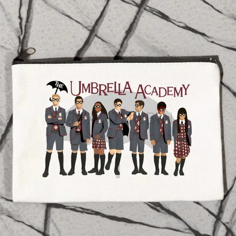 

The Umbrella Academy Cha-Cha Diego Vanya Luther Canvas Makeup Bag Pocket Lipstick Wash Bag for Wedding Travel Lipstick Bags