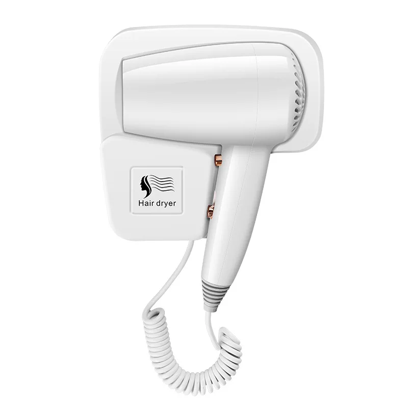 Non Perforated Wall Mounted Hair Dryer 1300W High-Power Fast Drying Negative Ion Hotel And Guesthouse Home Bathroom Hair Dryer