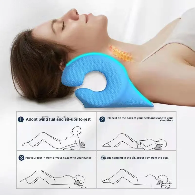 C-shaped Pillow Cervical Massage Pillow Neck Correction Traction Support Massage Pillow Health Protection Equipment