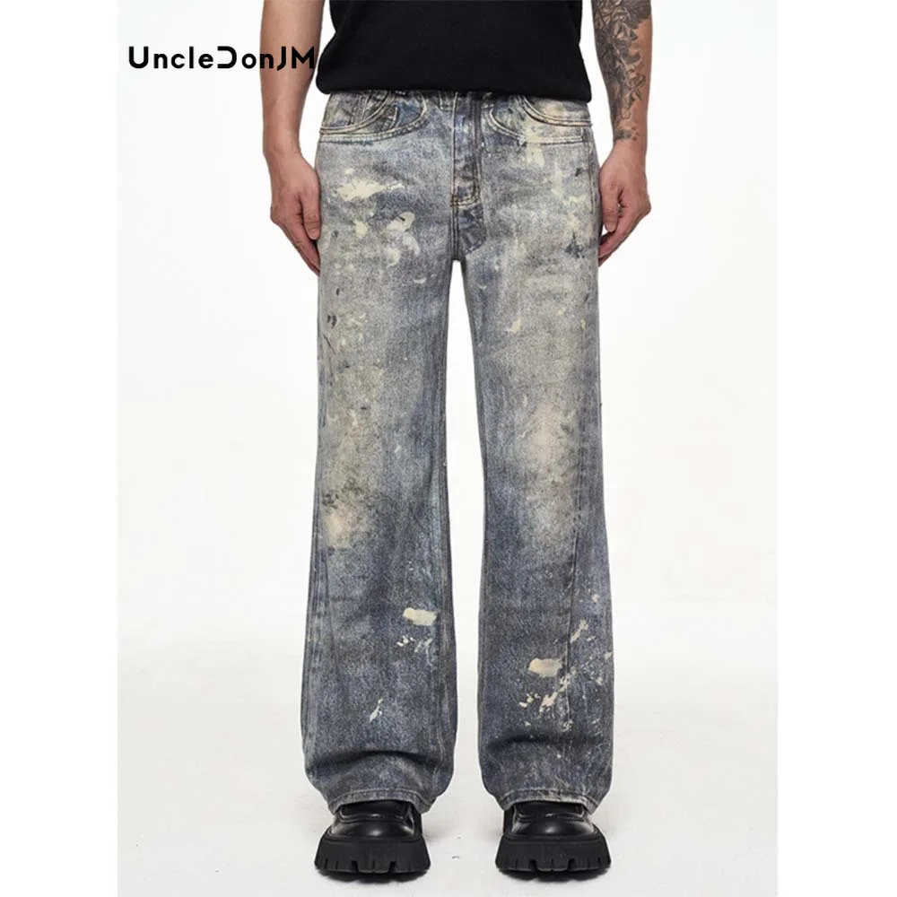 

Digital Printing Jeans Men Luxury Jeans Hip Hop Baggy Jeans Y2k Dirty Fit Men Clothing Denim