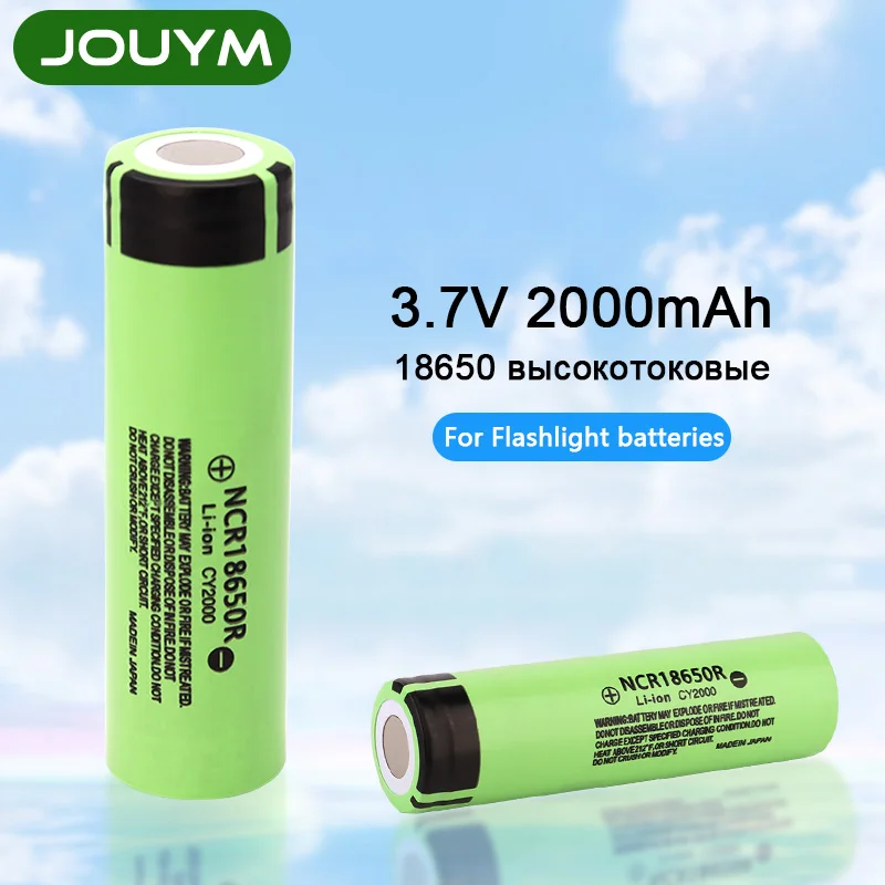 

18650-BATTERY 100% New Original Ncr18650r 3.7 V 2000 mAh 18650 Rechargeable Lithium Batteries For Flashlight Toy Headlamp