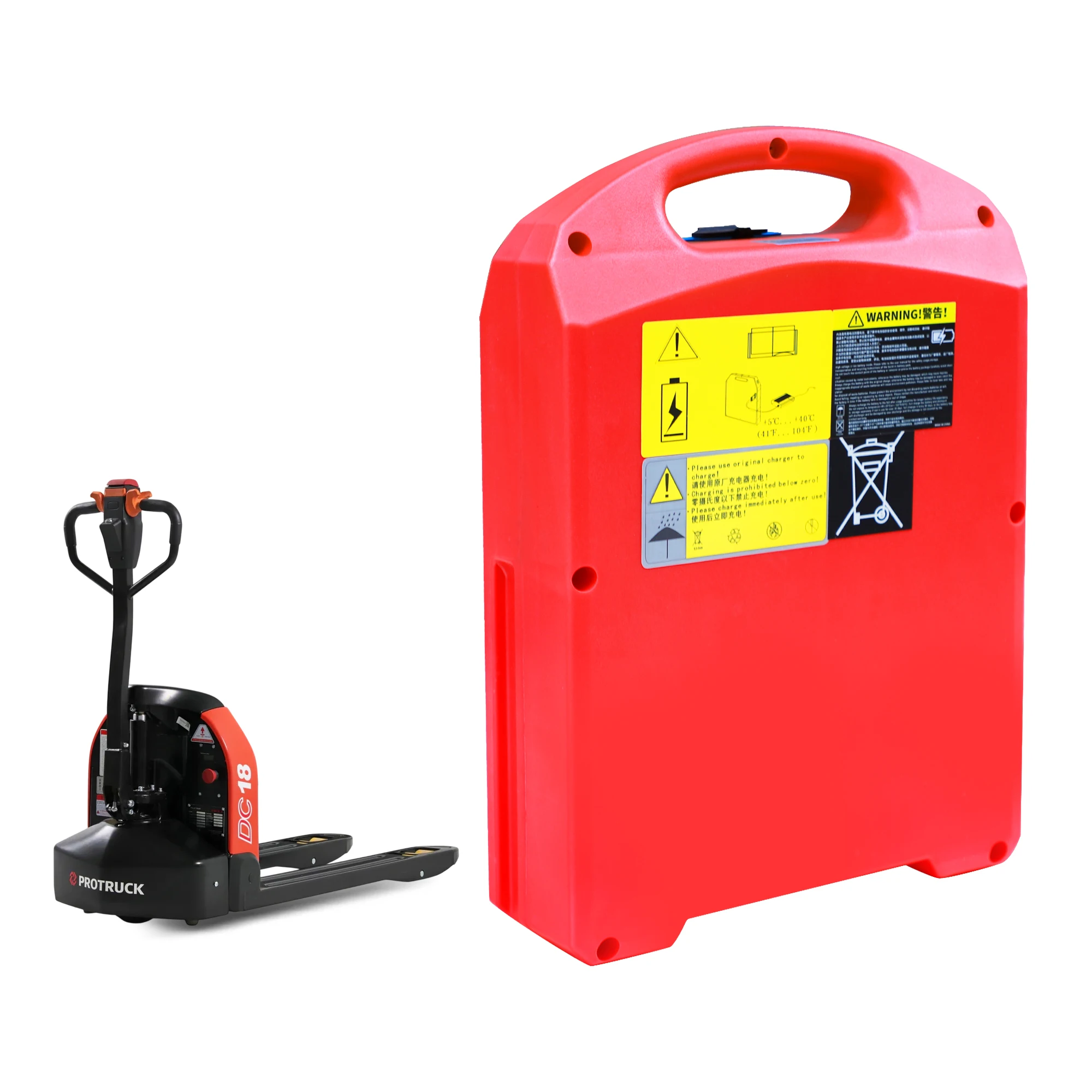 بطارية ليثيوم LiFePO4 حمراء 48 فولت 20 أمبير في الساعة لمقبس البليت الكهربائي Heli DC20 4400LBS Heli/Jiali CBD18/20J-LI3