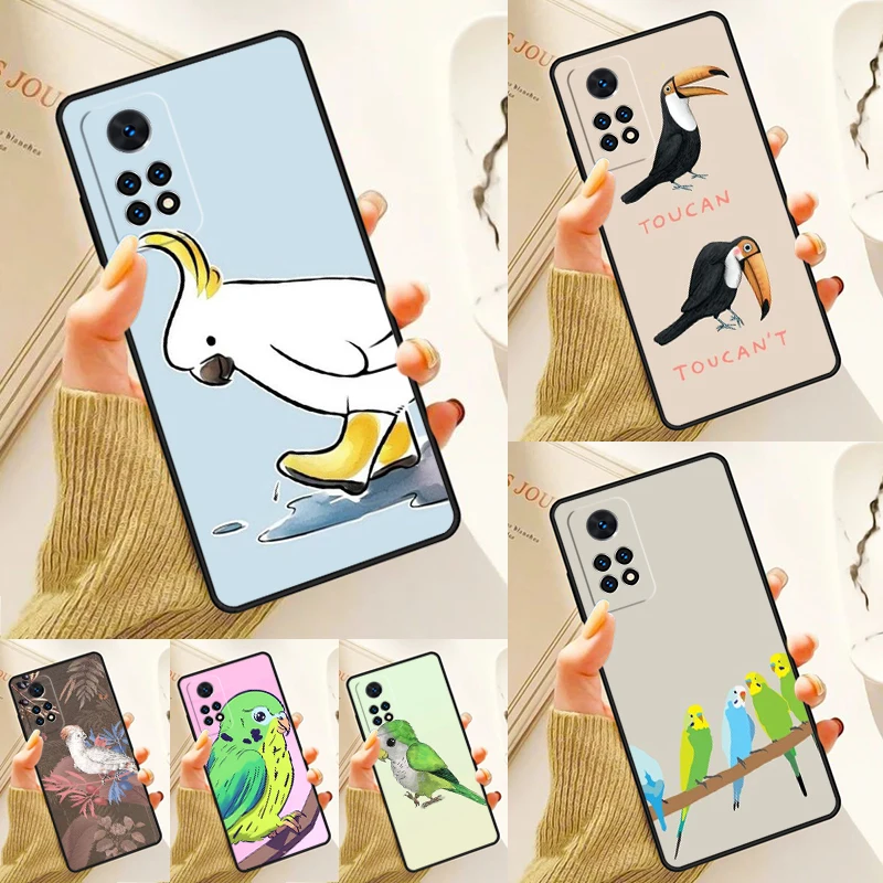 Parrot Bird Case For Samsung Galaxy S24 Plus S23 S20 S21FE Lite S22 Ultra Note 20 S8 S9 S10 Phone Coque