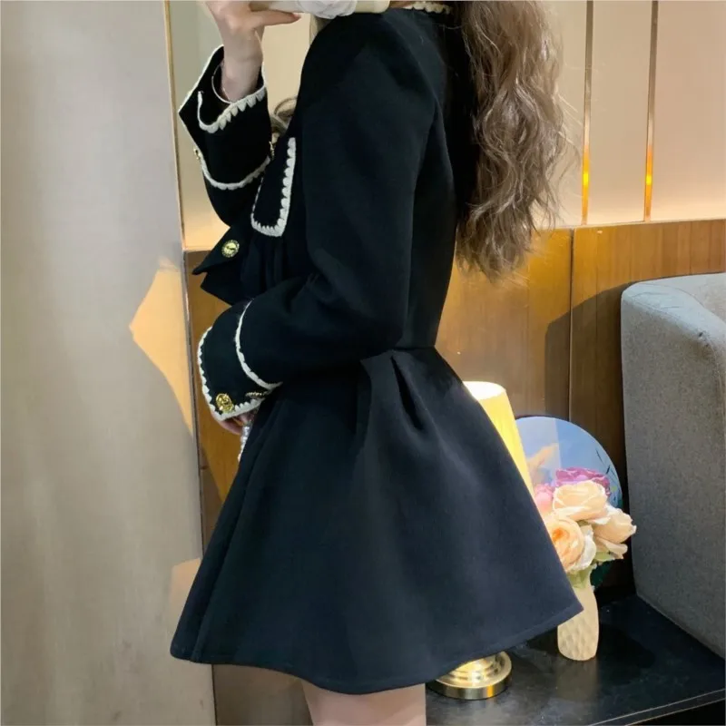 Autumn New Elegant Two-Piece Skirt Sets Women Korean Fashion Chic Crop Jacket Coat Solid Mini Skirt Female Clothing Y2K Outfits